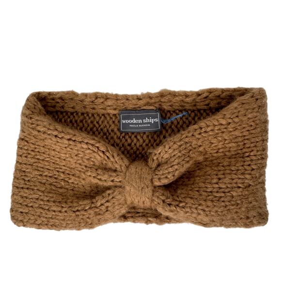 Wooden Ships Brown Headband Chunky Knitted Twist Winter Ear Warmer Knot Hair 9x5 - Picture 1 of 7